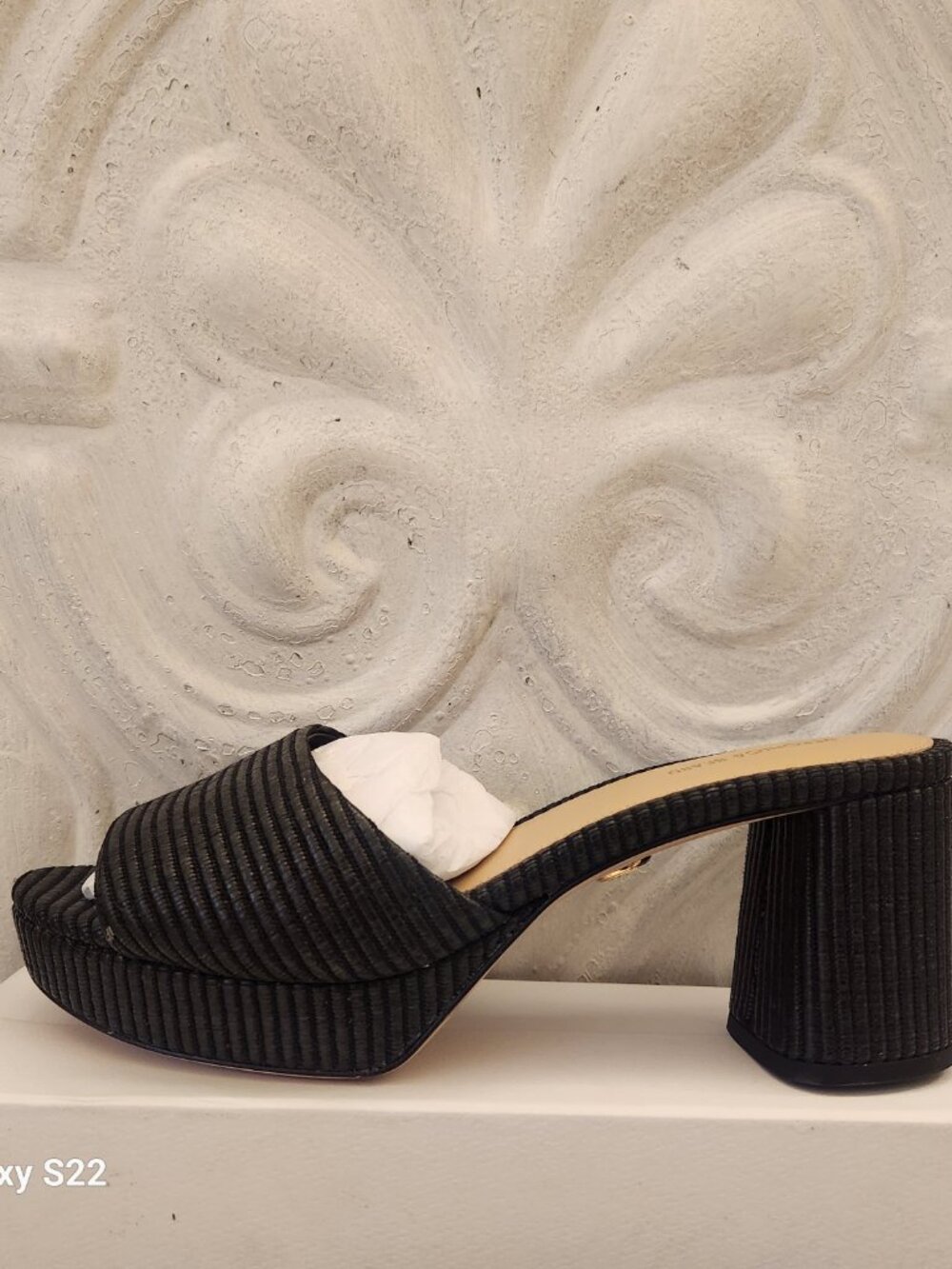 Veronica Beard "Dali" Black Leather Block Heels Platforms Sandals. NIB. Size 10 - Picture 2 of 16